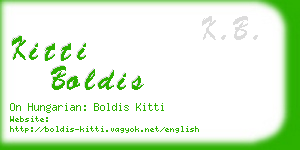 kitti boldis business card